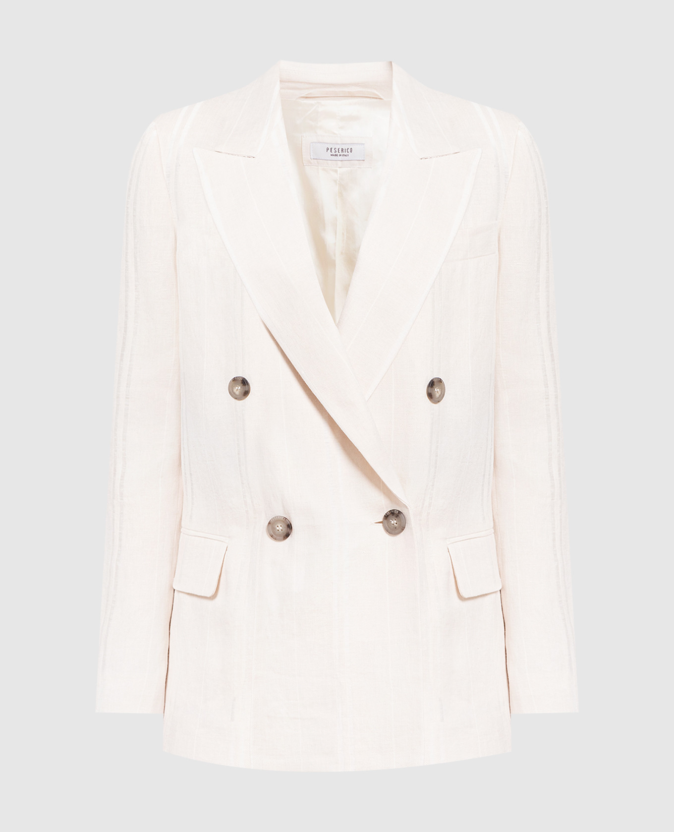 Beige double-breasted jacket peserico