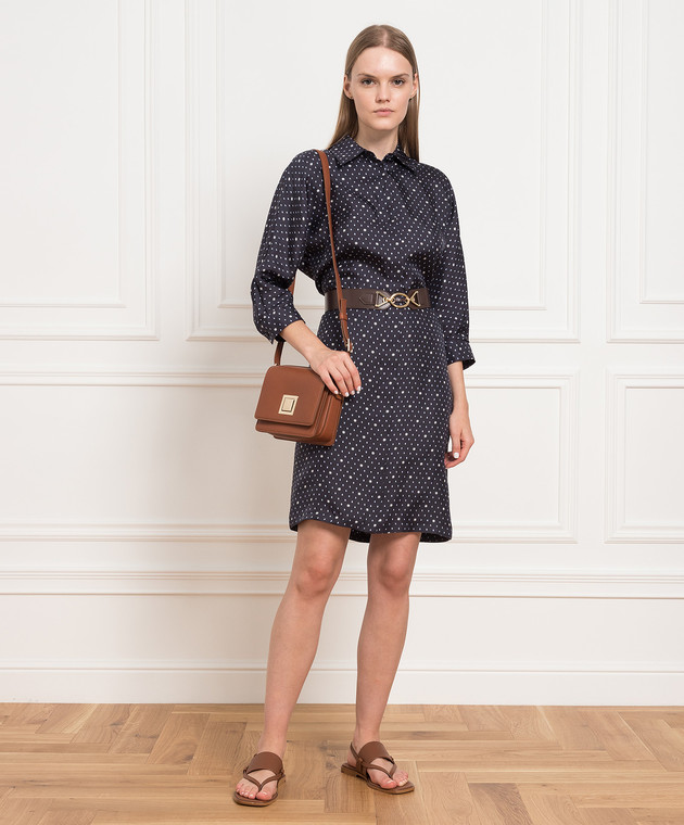 Max Mara Disco shirt dress in navy blue polka dot silk DISCO buy with Denmark delivery at Symbol