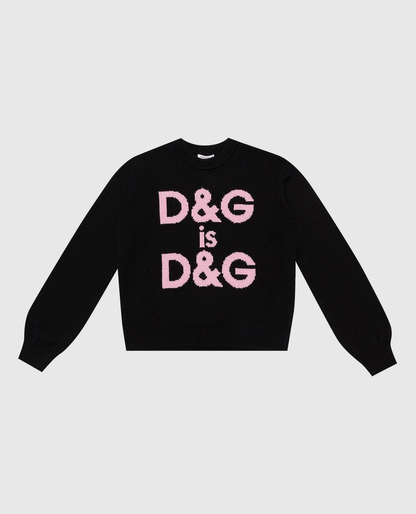 Children's black wool sweater with a logo pattern dolce&gabbana