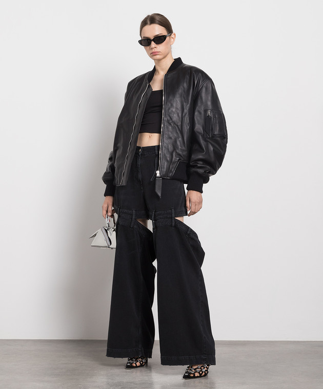 THE ATTICOジアティコ ANJAアンジャ シルバーボンバージャケット Anja'' black bomber for Women | THE ATTICO®