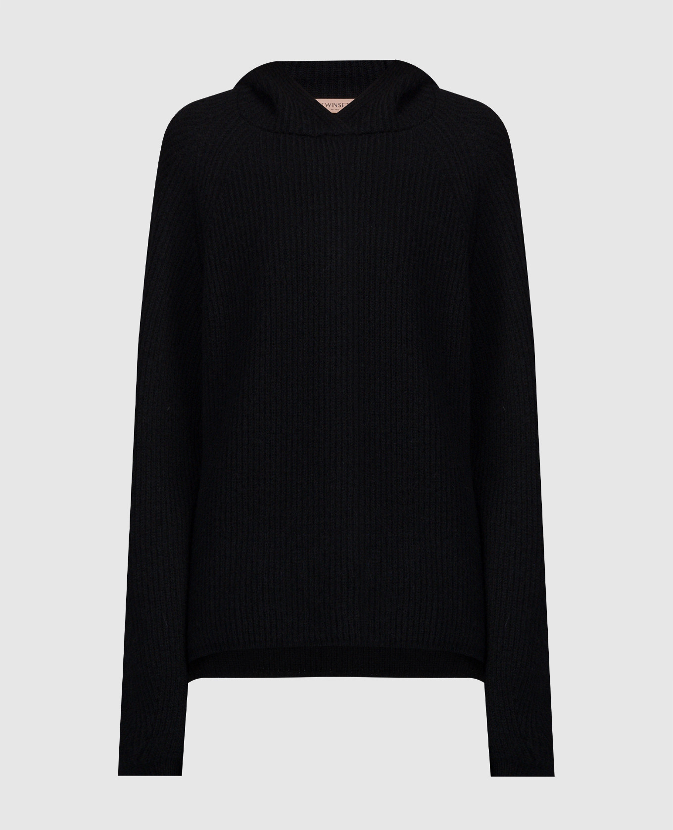 

Black ribbed hoodie Twinset