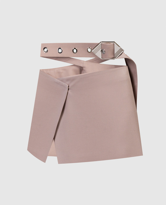 The Attico - Pantalon palazzo beige à logo 241WCP148W046