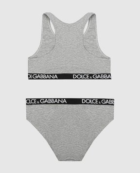 Dolce&Gabbana Children's gray top and panties set L5J713FUGNE