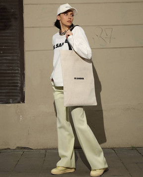 Jil Sander Yellow wool flared pants J02KA0142J40002