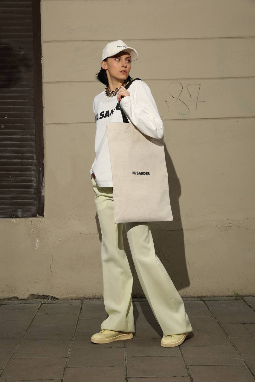 

Yellow wool flared pants Jil Sander