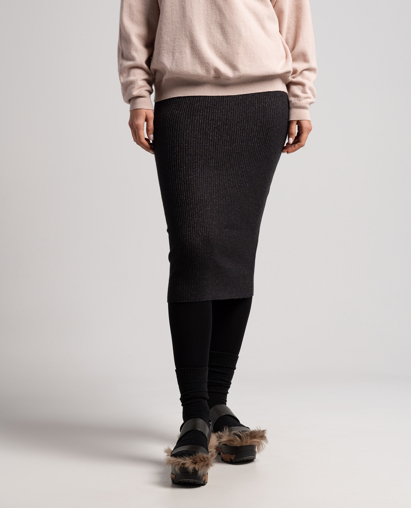 Black striped skirt with lurex Brunello Cucinelli 3