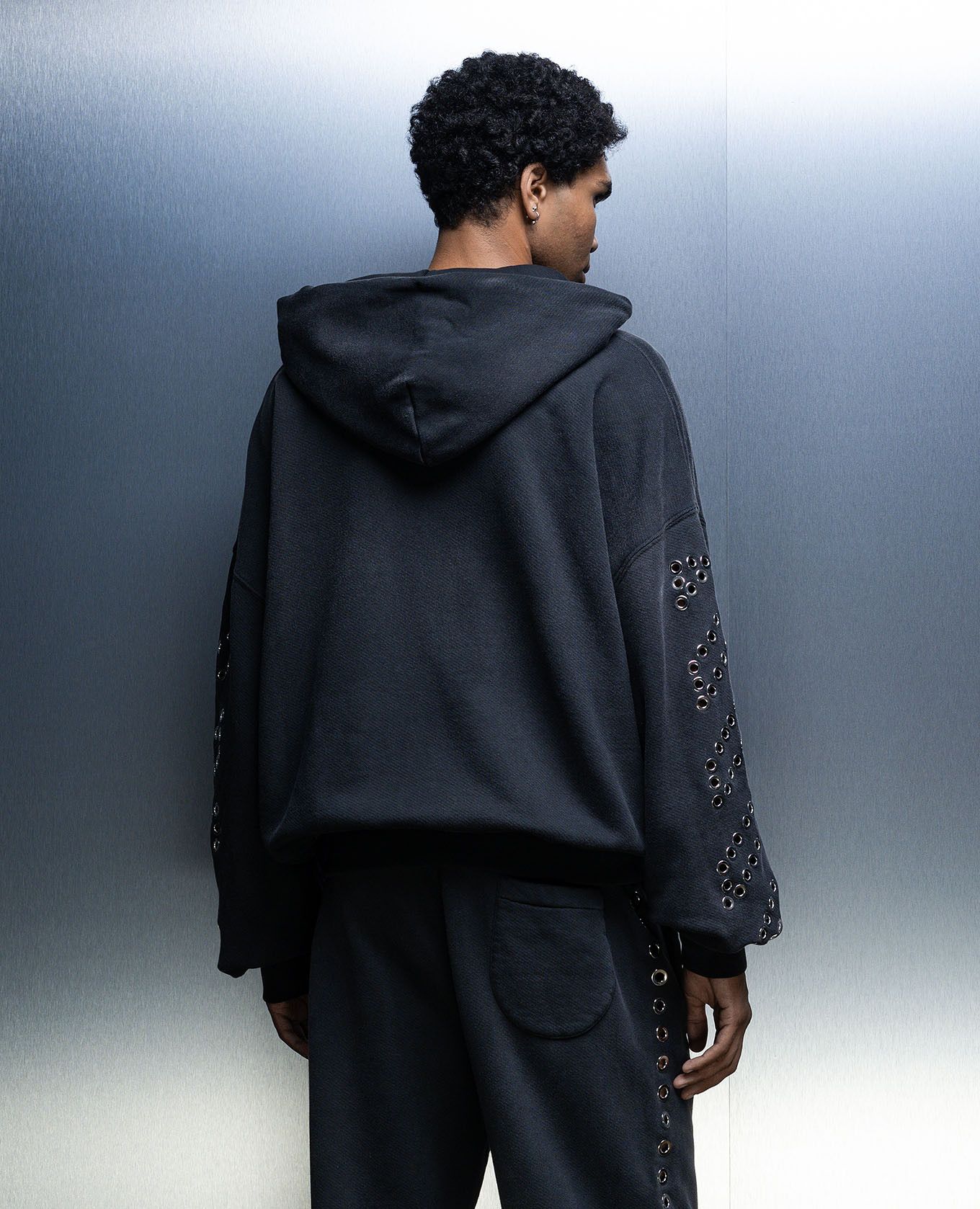 Gray logo eyelet hoodie Off-White 4