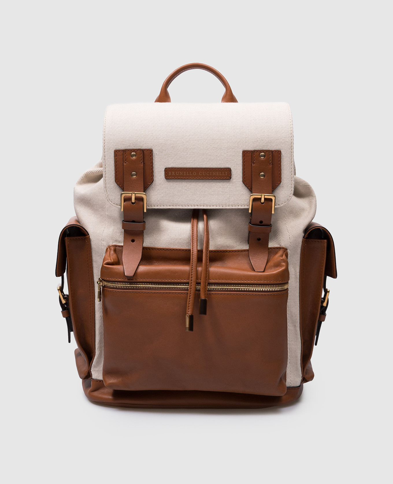 

Brown combination backpack with logo Brunello Cucinelli