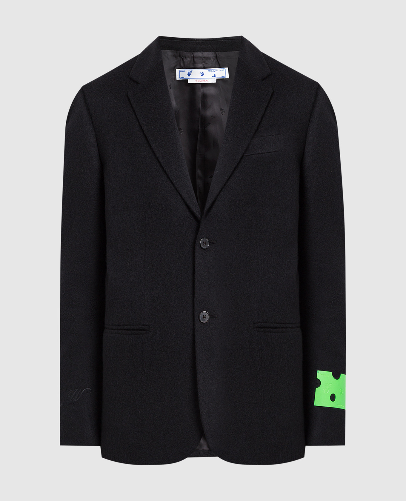 

Black cashmere blazer with logo patch Off-White, Черный