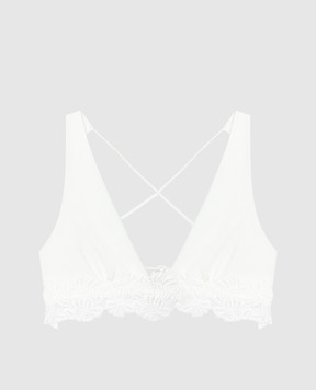 Ermanno Scervino White bodice from a swimsuit with lace D444Y301BKZ