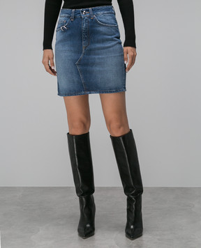 Dondup Blue denim skirt with metal decoration G547DFE253DGS1W