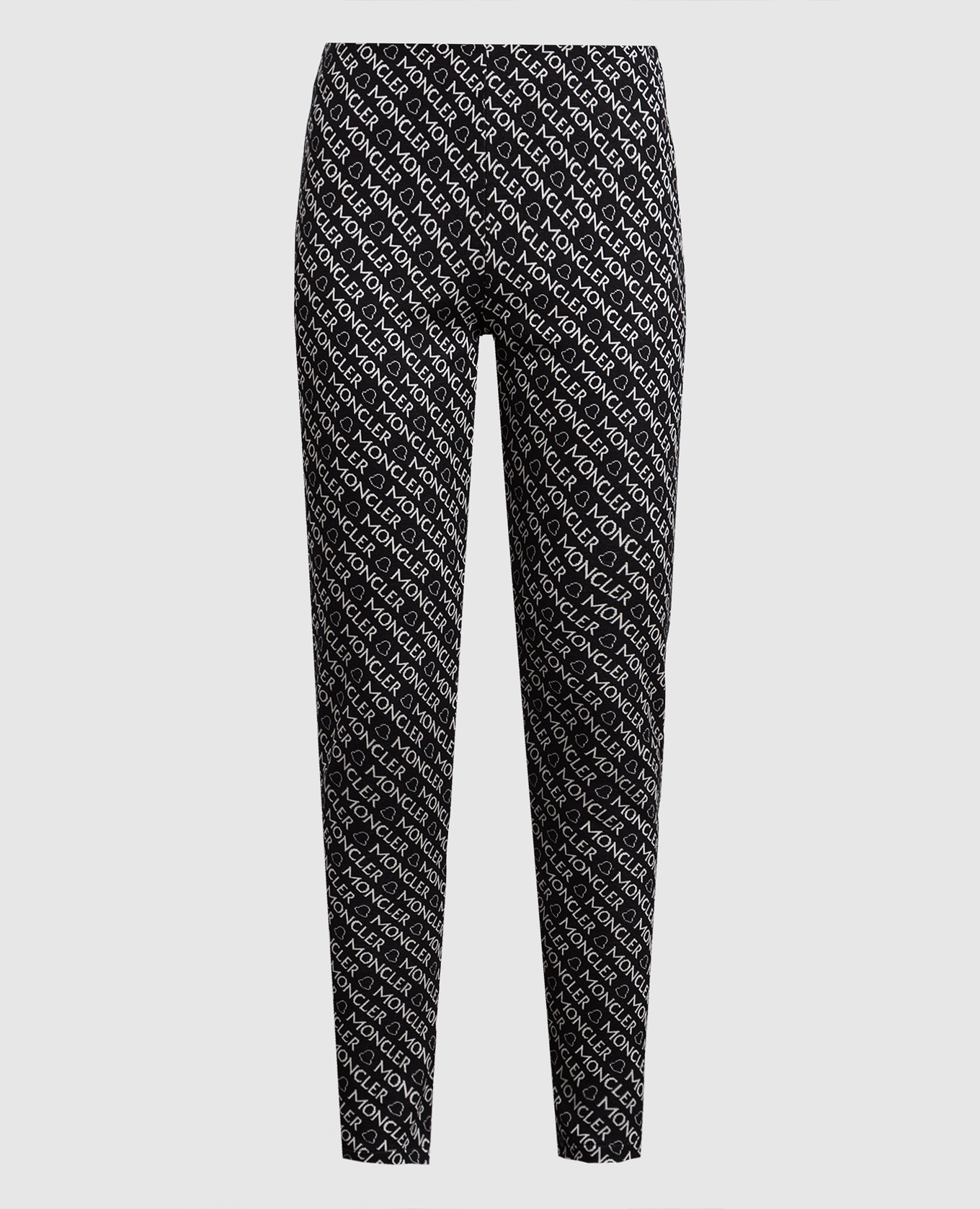 Black leggings in a contrasting monogram pattern moncler