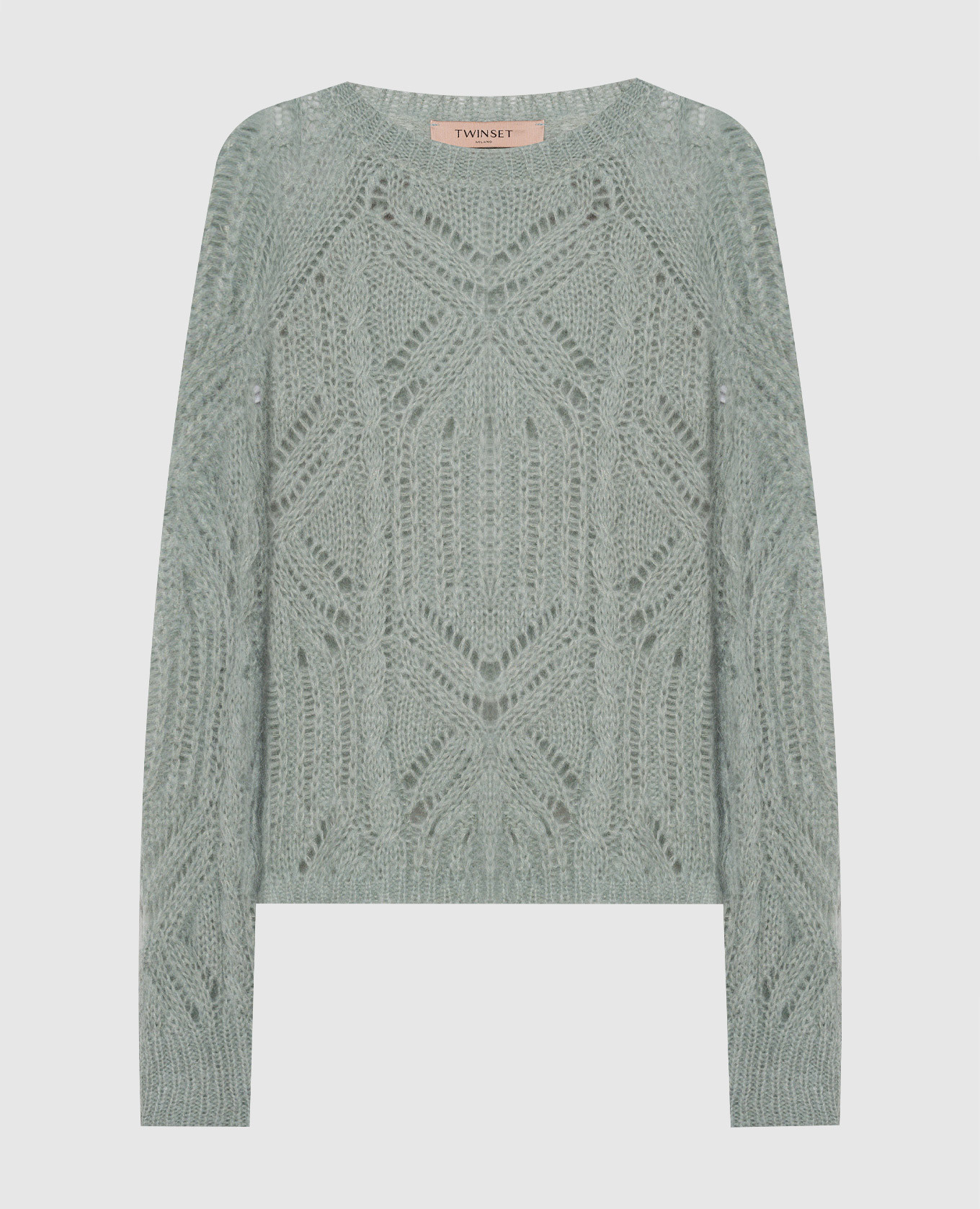 

Green openwork sweater with logo Twinset, Зеленый
