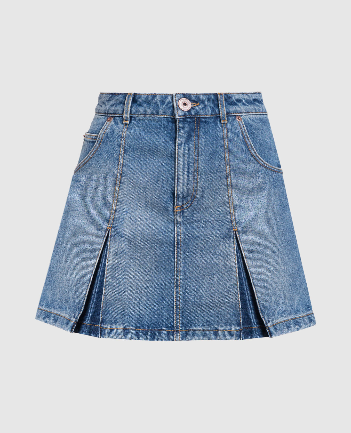 

Blue denim skirt with a frayed effect Balmain
