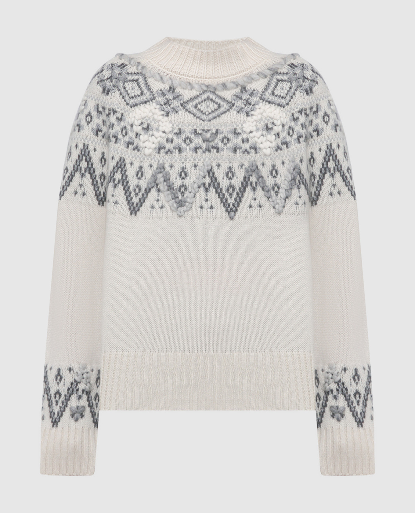 

White jacquard cashmere sweater Ermanno Scervino