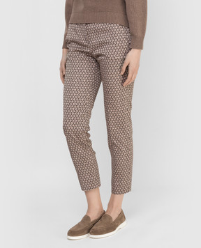 Peserico Trousers in a geometric pattern with slits P0470706092