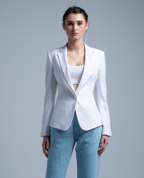 Dondup White jacket with linen DJ521LS0015DXXX