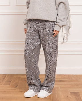 ALANUI Gray trousers in wool pattern LWHG001F22KNI001