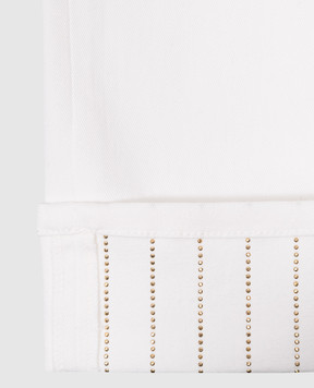 Balmain Children's white jeans with logo BU6Q90D0039410