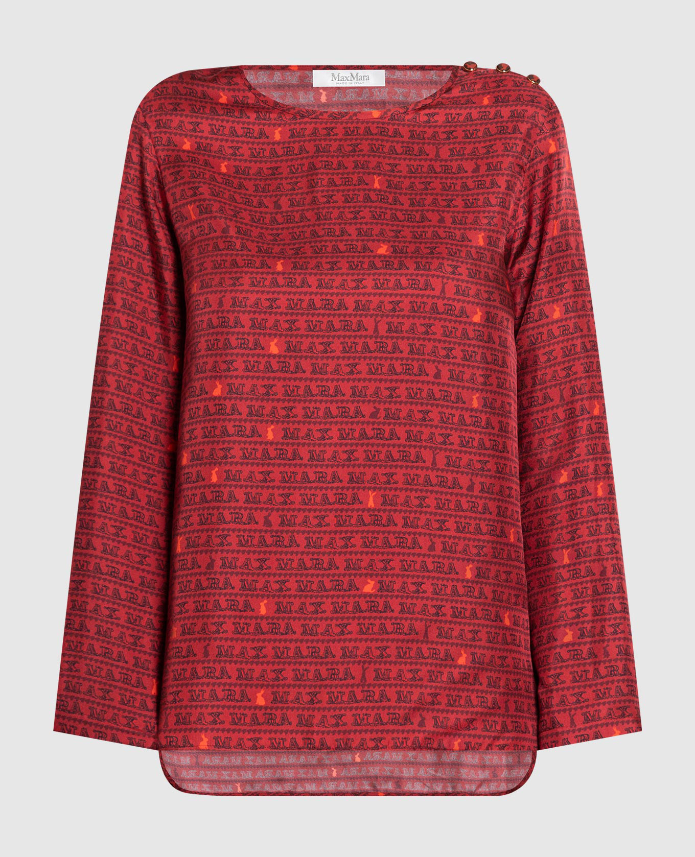 

Alatri logo print silk blouse in burgundy Max Mara