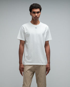 Off-White White t-shirt with Off-White Lviv print OMAA027G23JER040