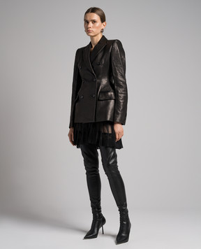 Khaite Martu black double-breasted leather jacket 6113729L729