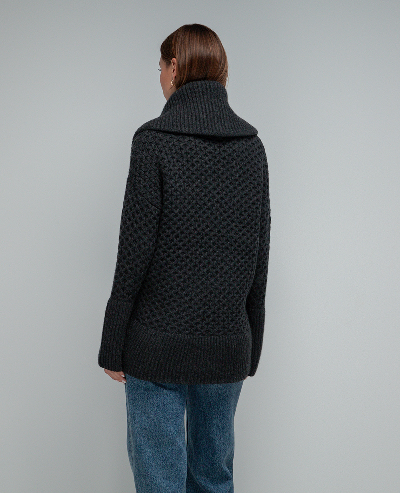 

Gray cashmere cardigan with a textured pattern CO, Grey