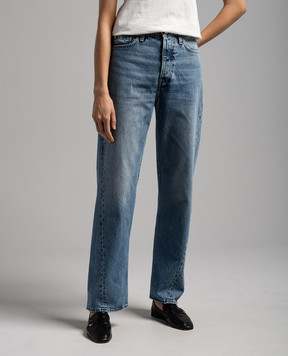Toteme Blue distressed jeans with logo 231240741