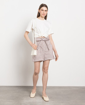 Philosophy di Lorenzo Serafini Burgundy striped shorts A03332158