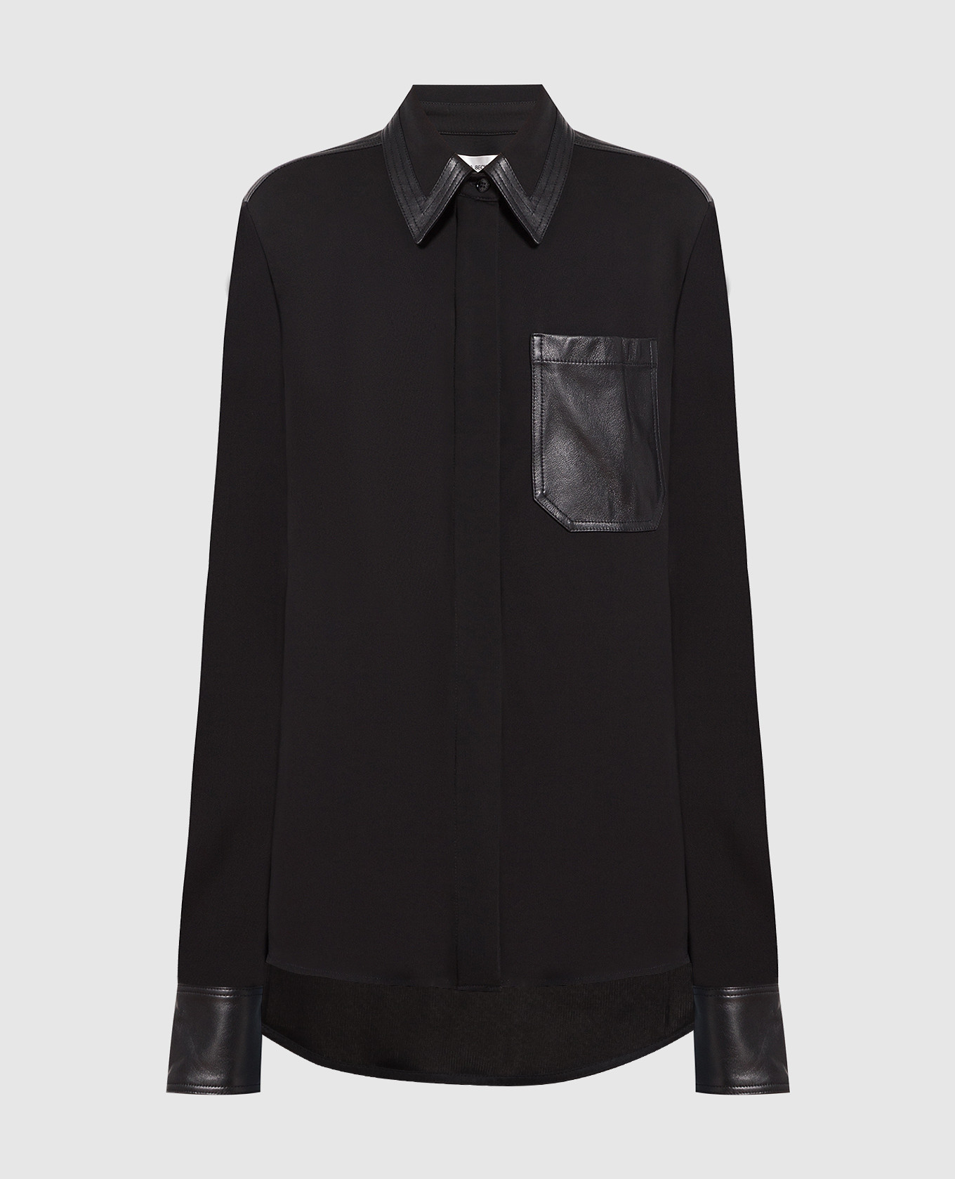 Black shirt with leather inserts victoria beckham