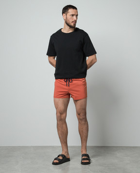 Vilebrequin Brown logo swim shorts MANH9E00