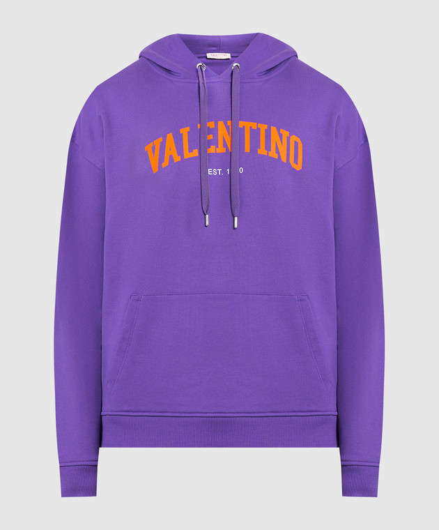 パーカー・フーディ VALENTINO SS25 Valentino Garavani hoodie (V3MF28NAQA A03) VALENTINO GARAVANI Logo-Print Cotton-Blend Jersey Hoodie for
