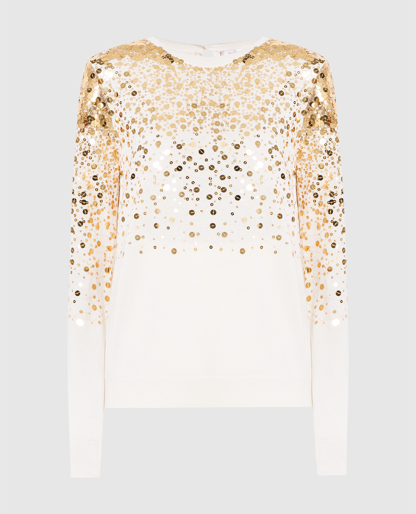 Light beige silk and cashmere jumper with sequins Carolina Herrera