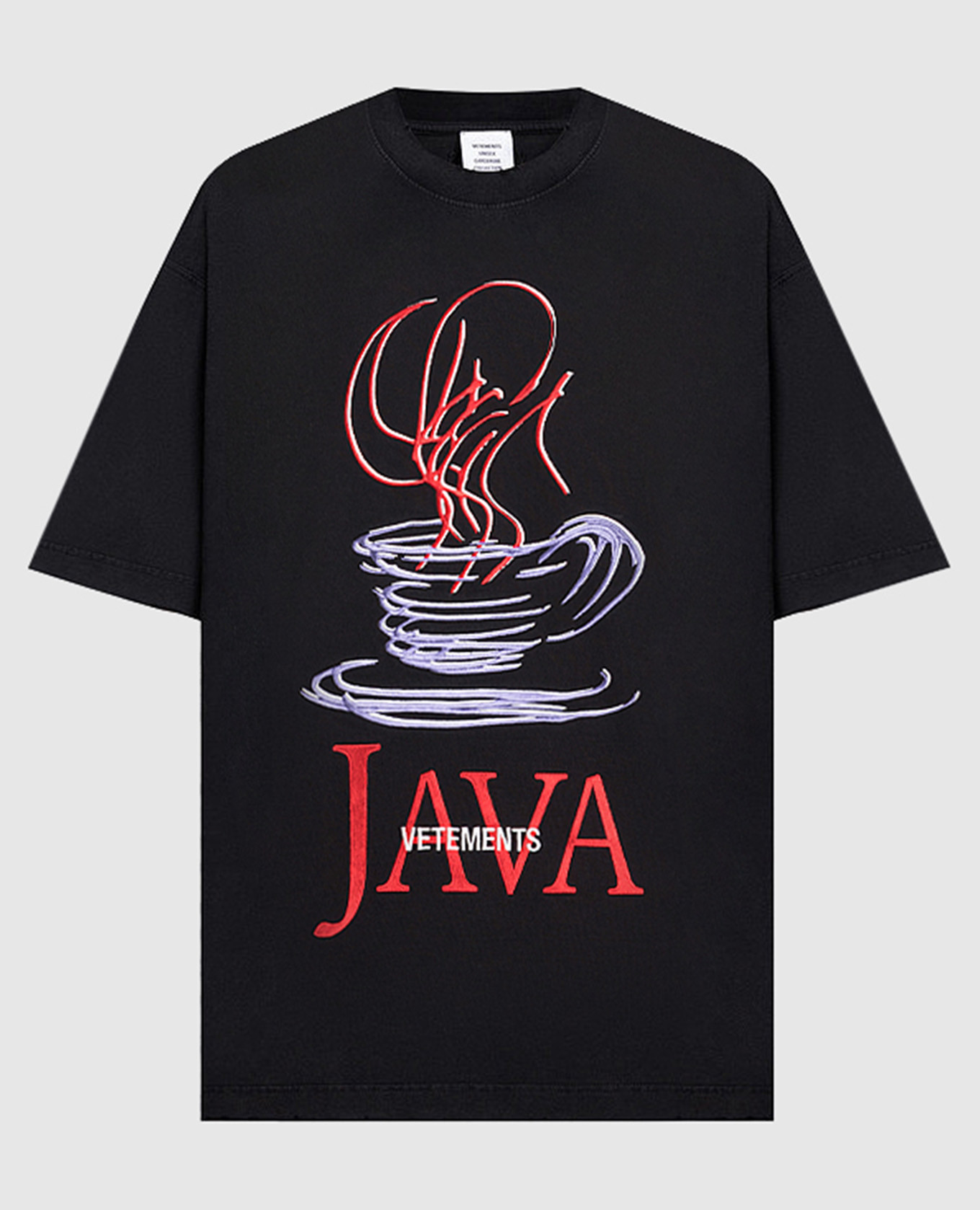 Black t-shirt with embroidery vetements