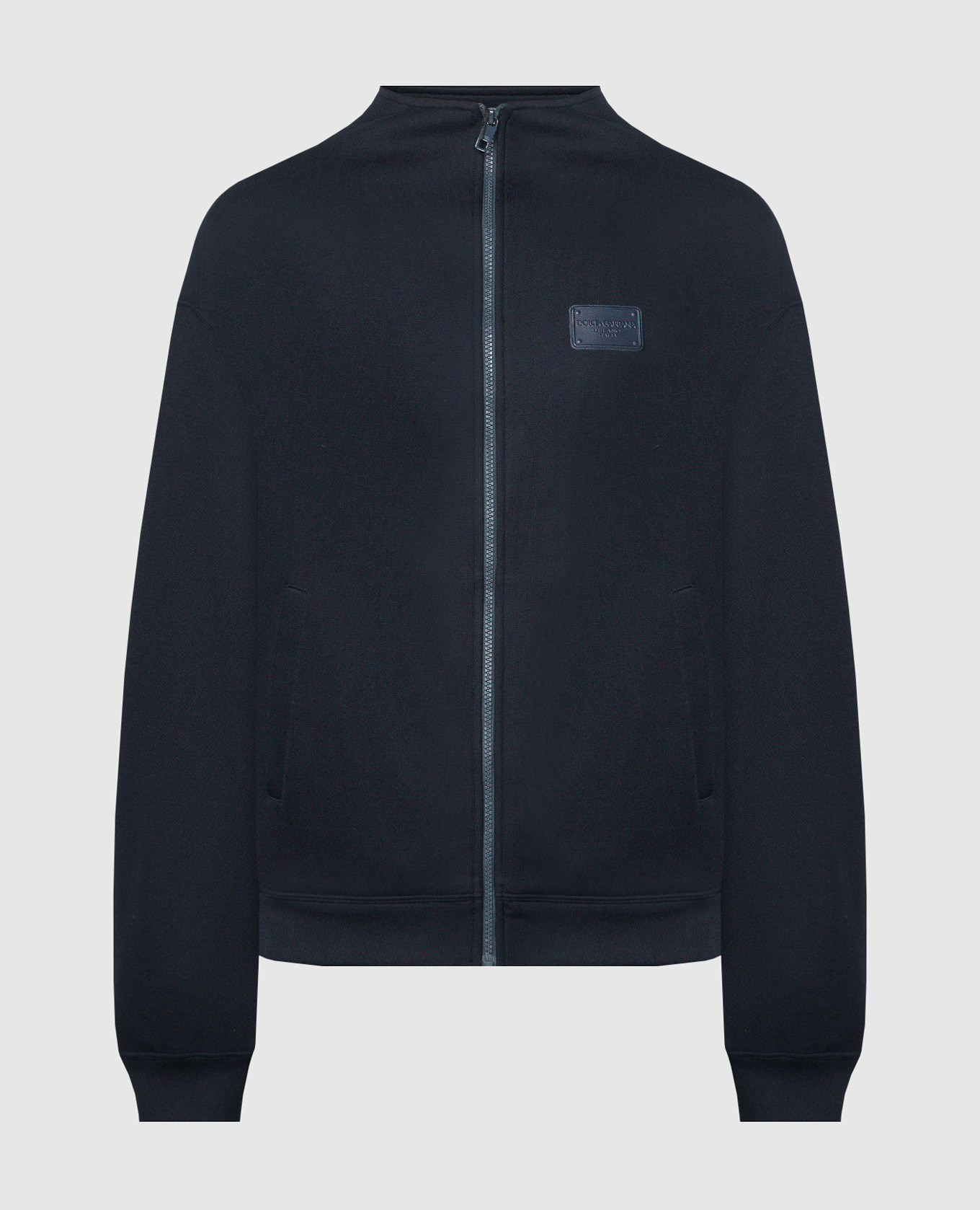 Blue sports jacket with logo patch dolce&gabbana