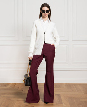 Tom Ford White wool cardigan with logo patch CAK338YAX579