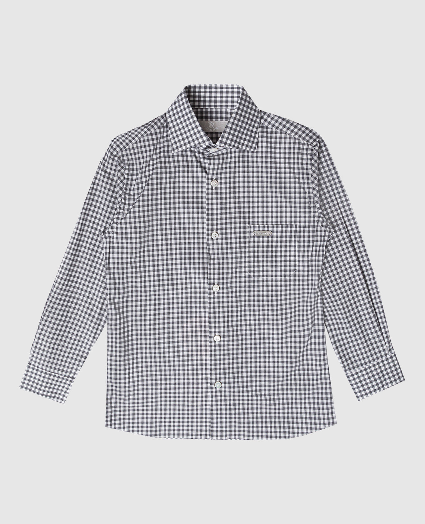 

Children's gray checked shirt with textured logo Stefano Ricci, Grey