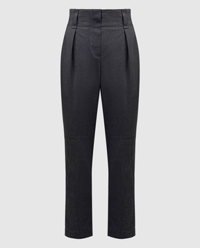 Brunello Cucinelli Pantaloni grigi dalla vestibilità alta MA190P7421
