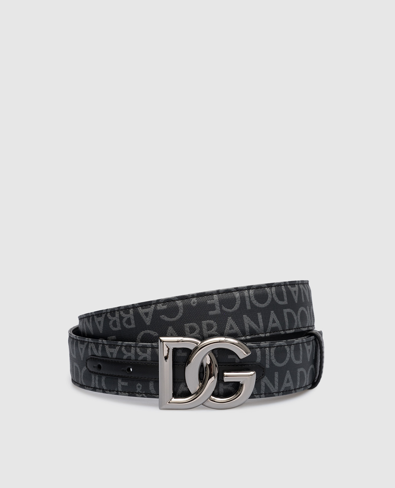 Gray logo print belt dolce&gabbana