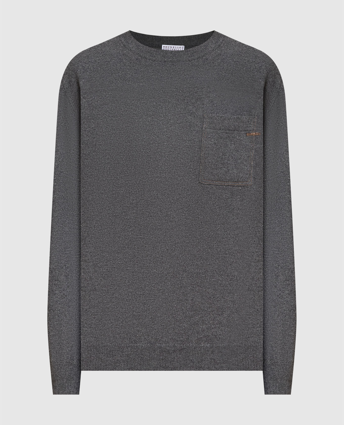 

Gray cashmere jumper with monil chain Brunello Cucinelli, Grey