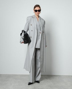 Lou Lou Studio DONAU gray double-breasted wool jacket DONAU