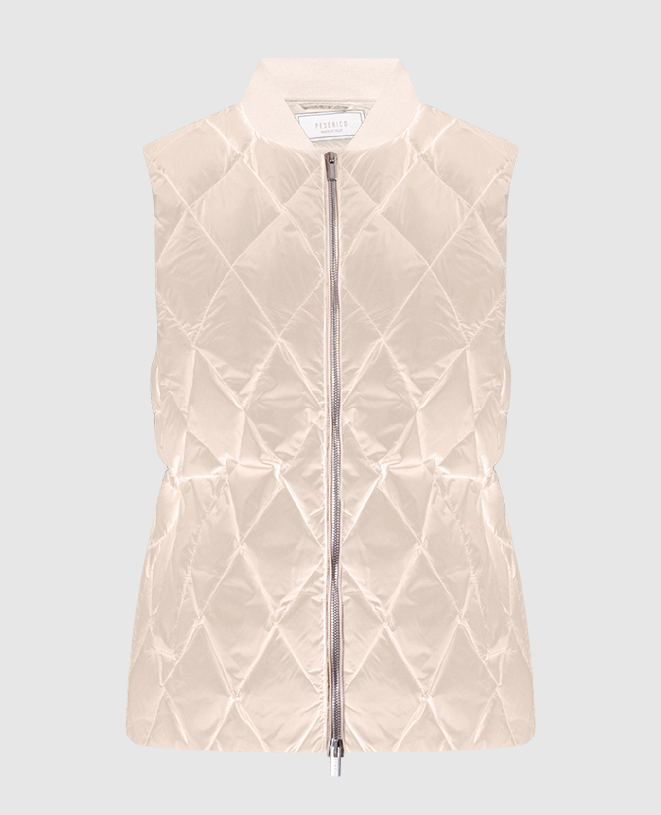 

Beige quilted down vest with monil chain Peserico