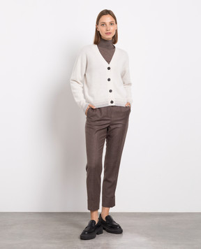Peserico Beige wool, silk and cashmere cardigan S99068F079018Y