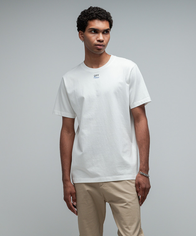 Tシャツ・カットソー OFF WHITE Men Tops 391194 OMAA027G23JER047 WHITE Off-White - White t-shirt with Off-White Odesa print