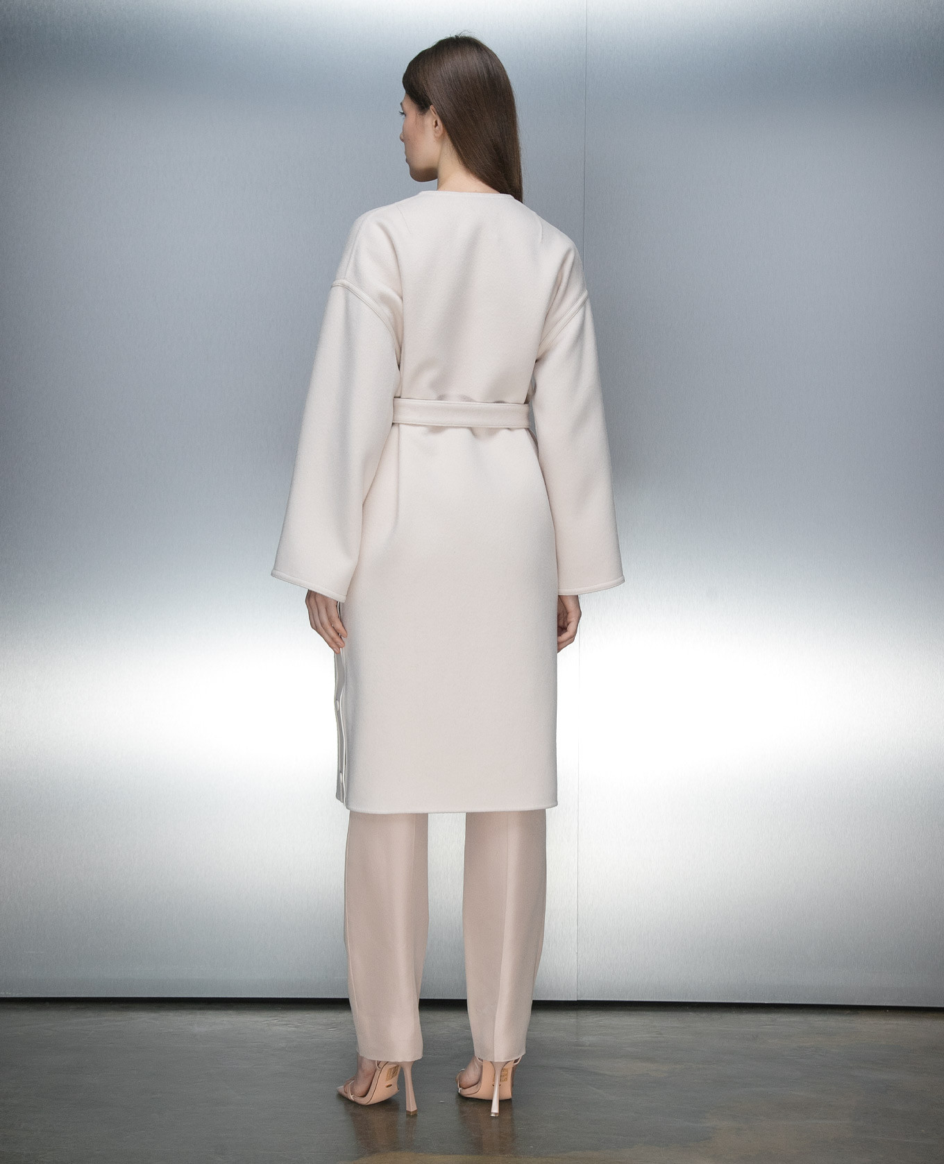Beige wool and cashmere coat Yves Salomon 4