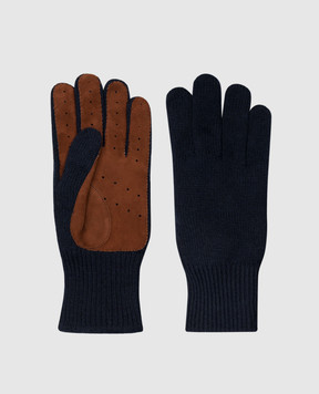 Brunello Cucinelli Blue cashmere gloves M2292118