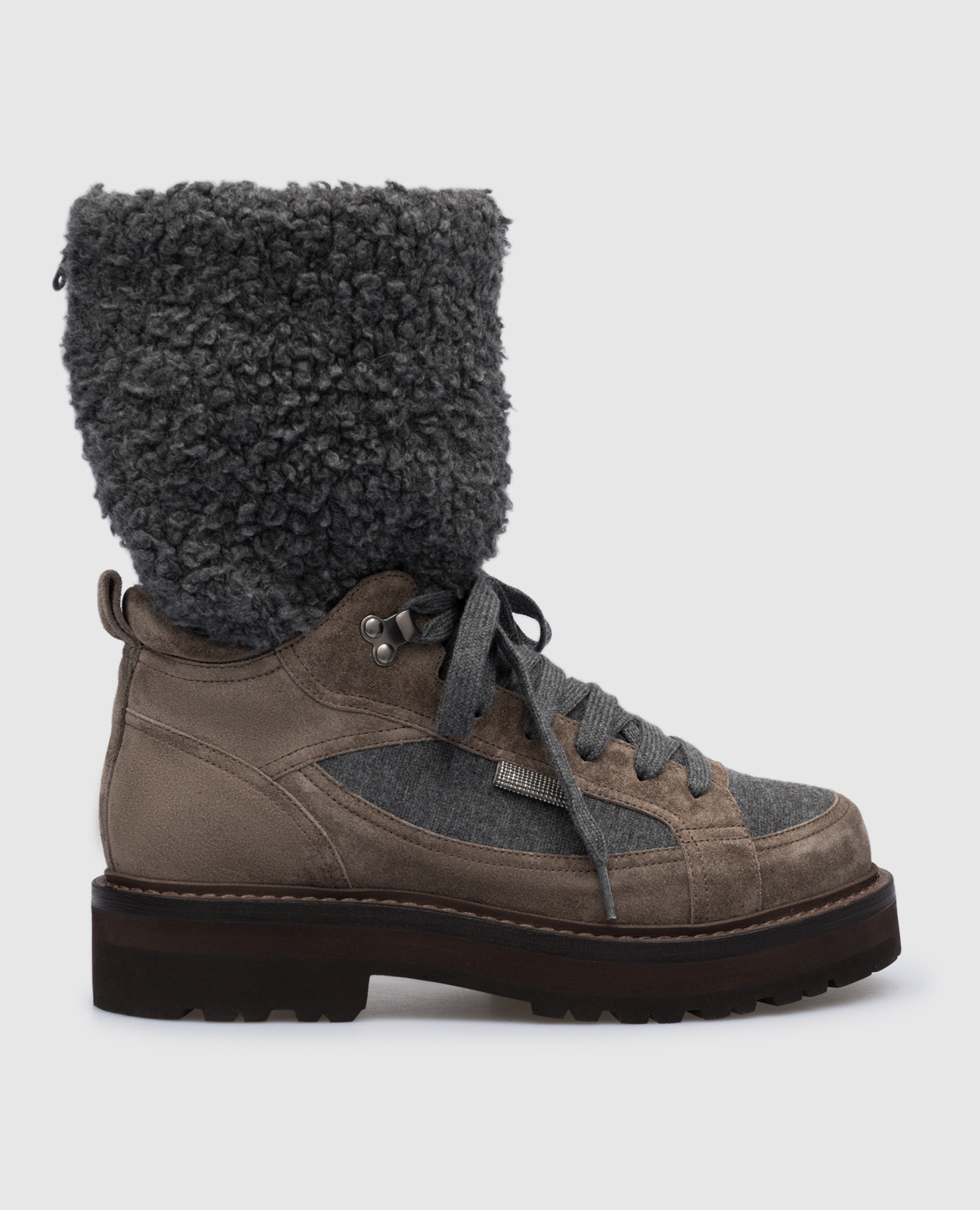 

Combined boots with monil chain Brunello Cucinelli, Grey