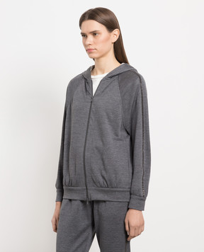Brunello Cucinelli Gray sports jacket with monil chain MD828SM606
