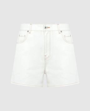 Off-White White denim shorts with logo patch OWYC015S24DEN002