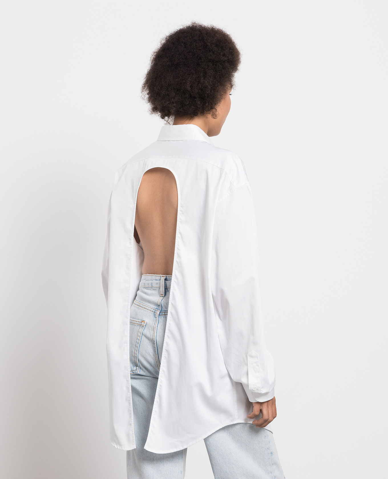 

White LS shirt with open back Heron Preston